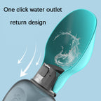 Portable dog water bottle one-click water outlet with return design