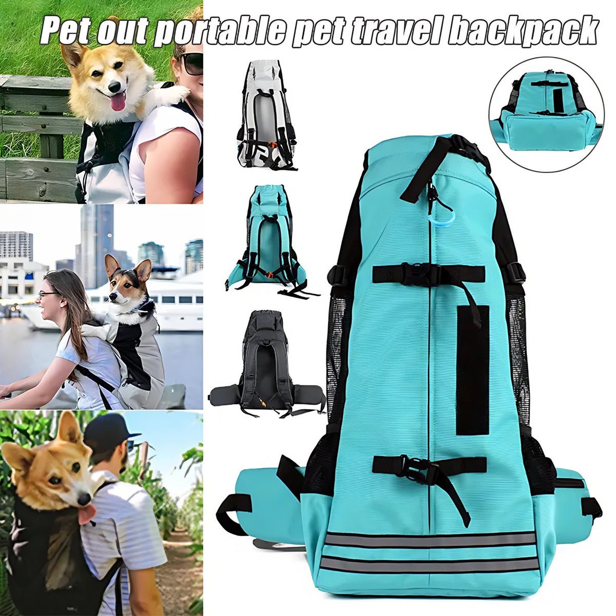 Dog Carrier Backpack: Breathable Expandable Pack for Dogs to 28kg Wagbase