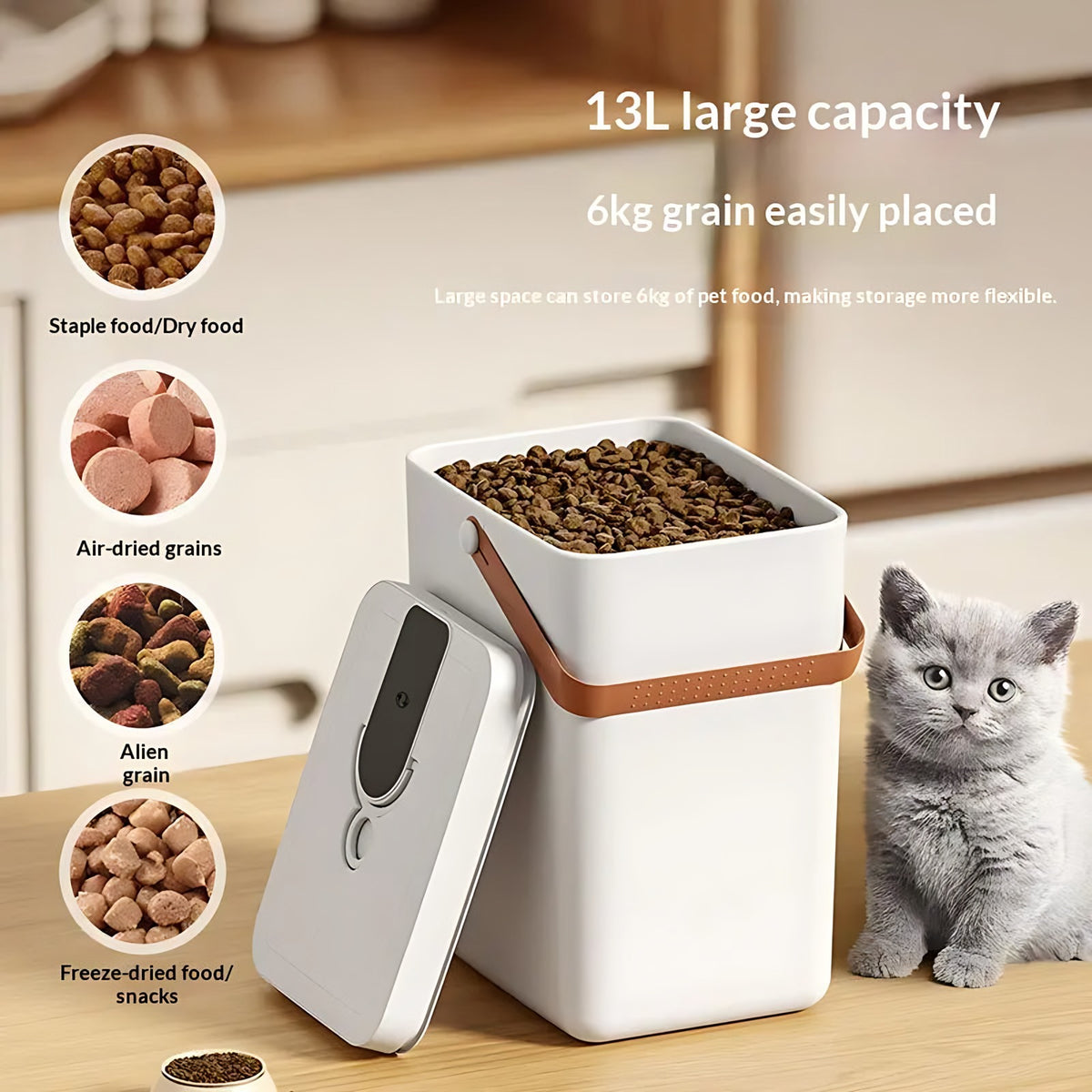 Vacuum Sealed Pet Food Container: Airtight Kibble Storage for Cats & Dogs Wagbase