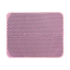 Rose pink honeycomb cat litter mat, top view