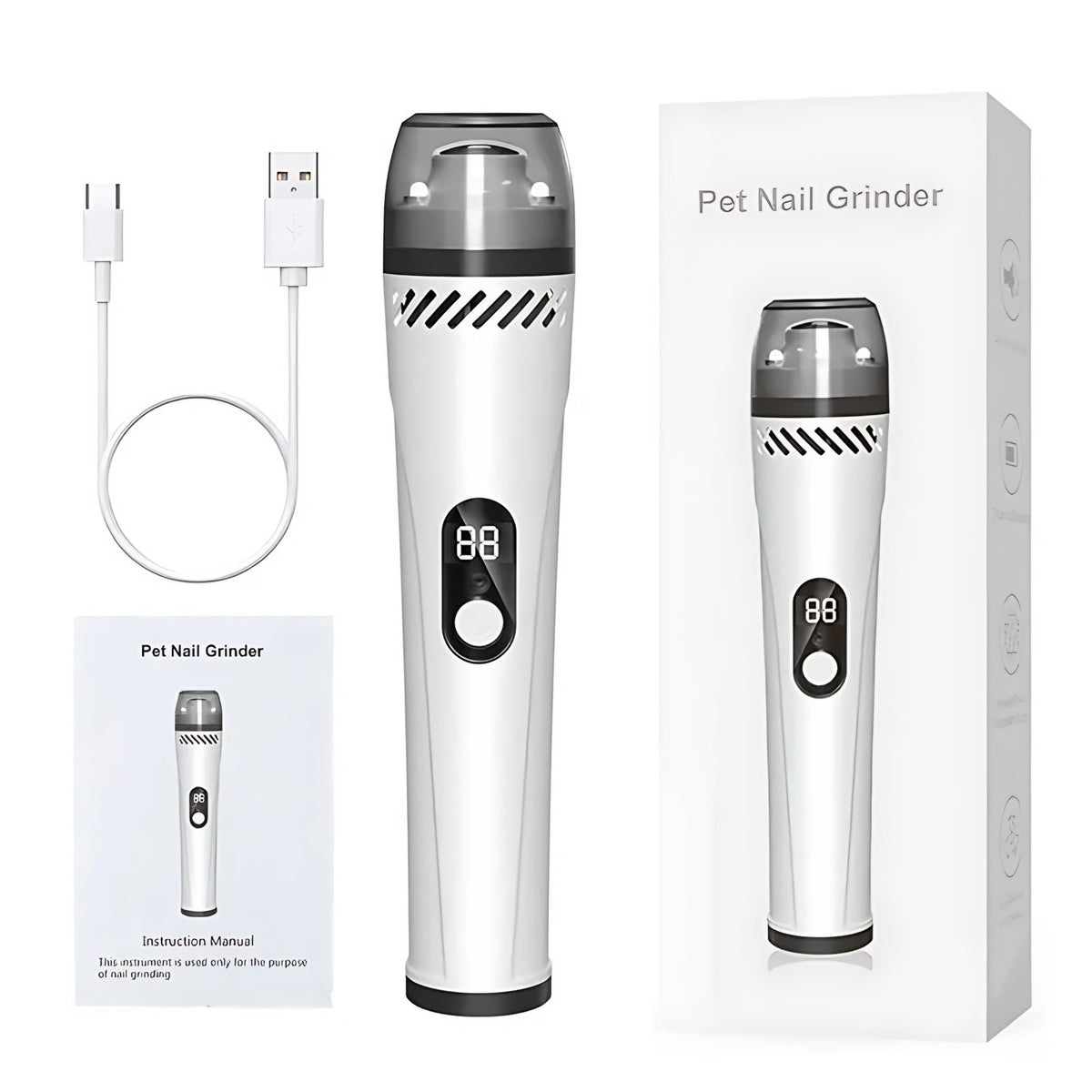 Pet Nail Grinder: Electric Nail Trimmer for Cats & Dogs Wagbase