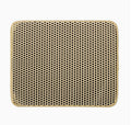 Beige honeycomb cat litter mat, top view