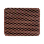 Brown honeycomb cat litter mat, top view
