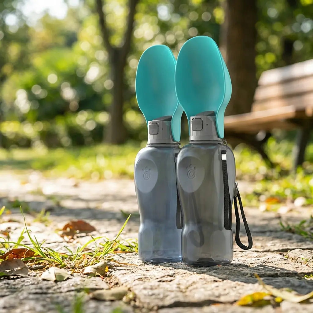 Portable Dog Water Bottle: 800ml Leakproof Bottle and Bowl in One Wagbase