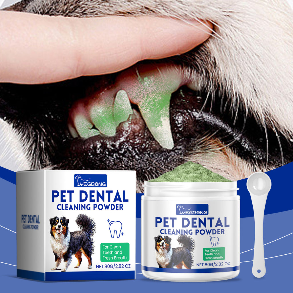 Fresh breath teeth cleaning powder jar with measuring spoon