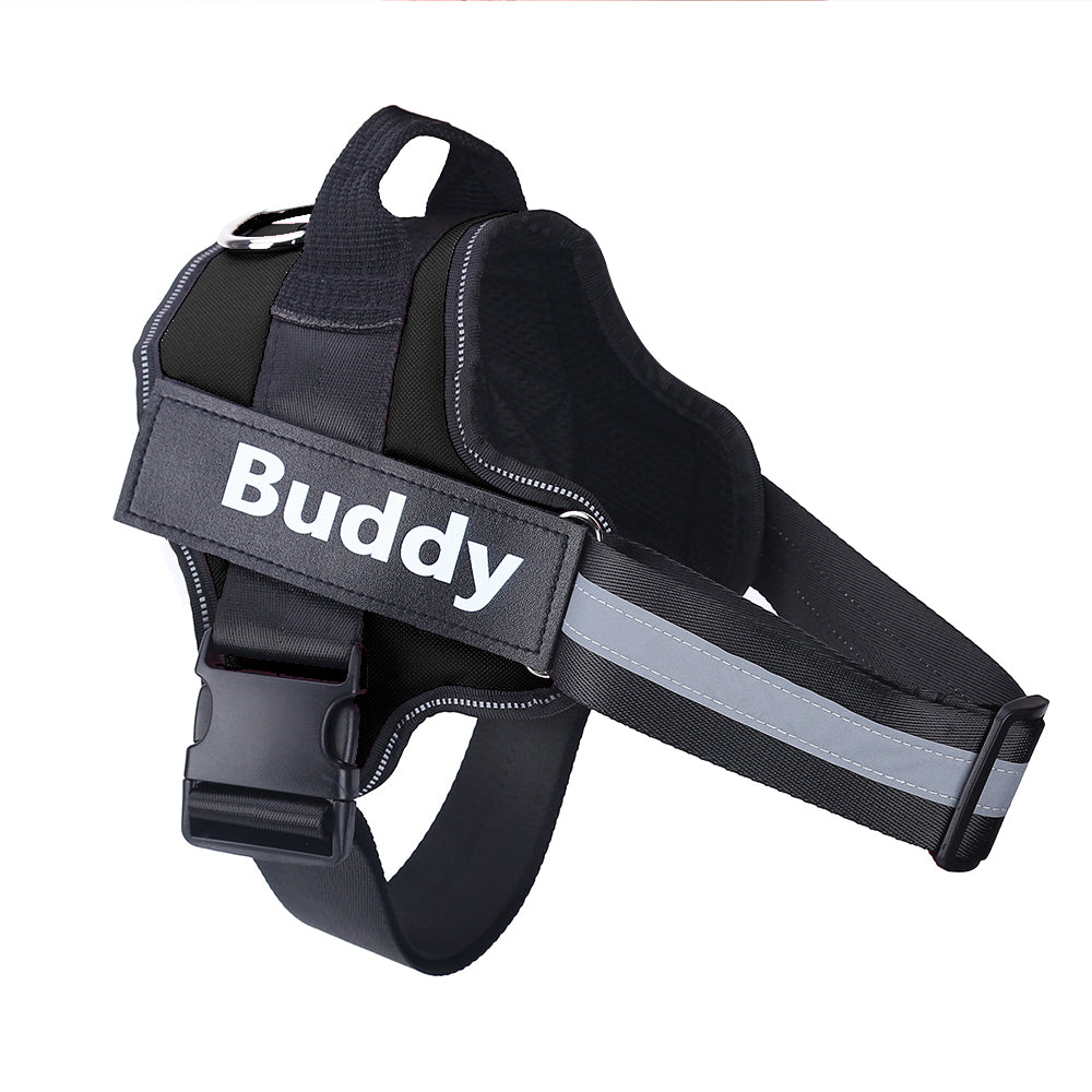 Wagbase no-pull reflective dog harness in black