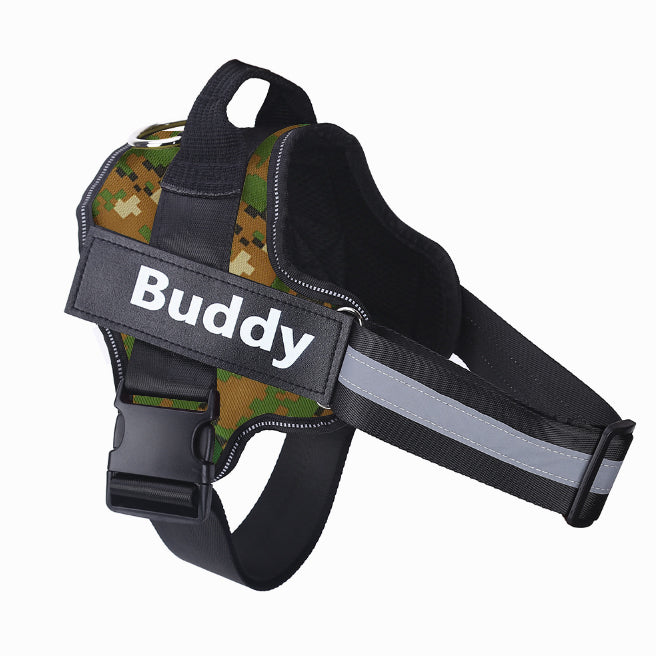 Wagbase no-pull dog harness in green camo