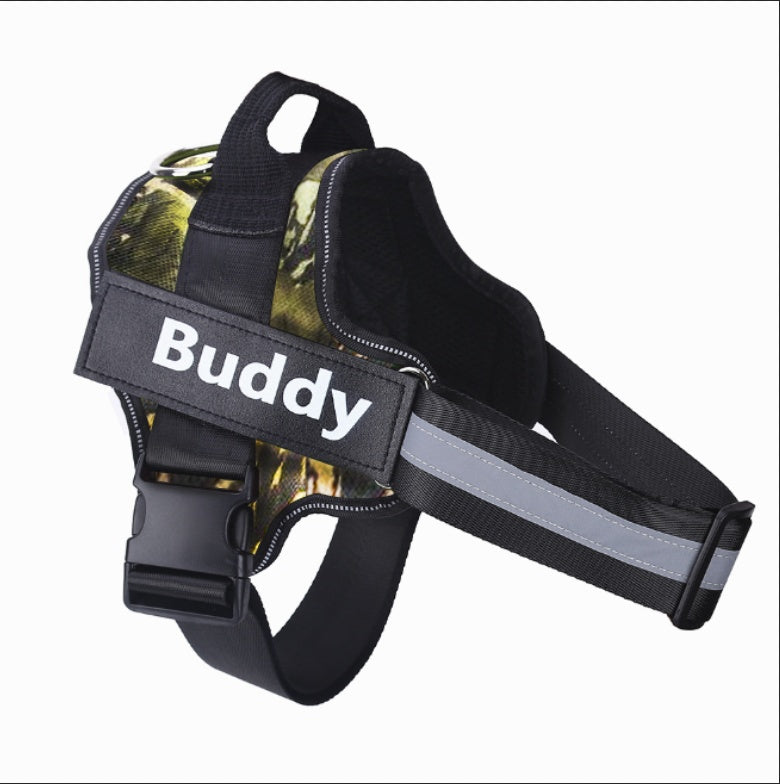 Wagbase no-pull dog harness in olive camo