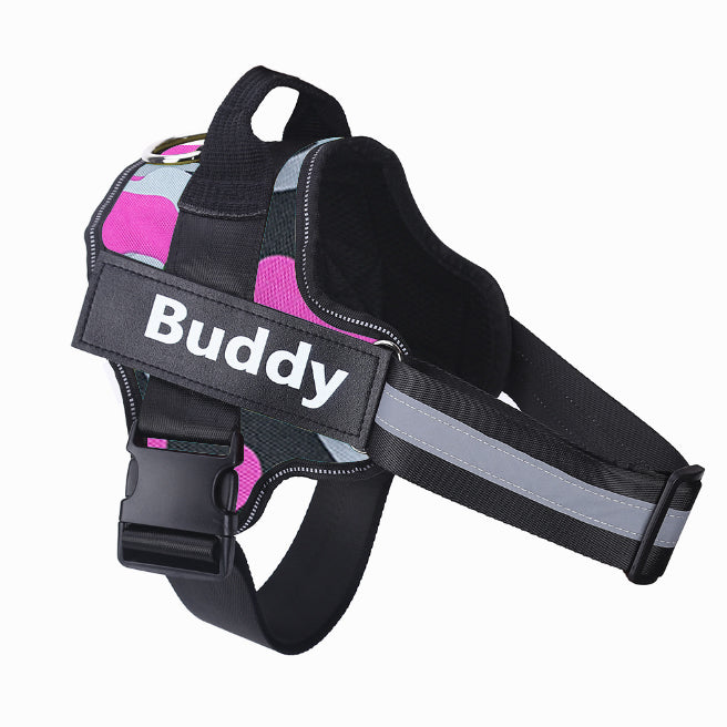 Wagbase no-pull dog harness in pink camo