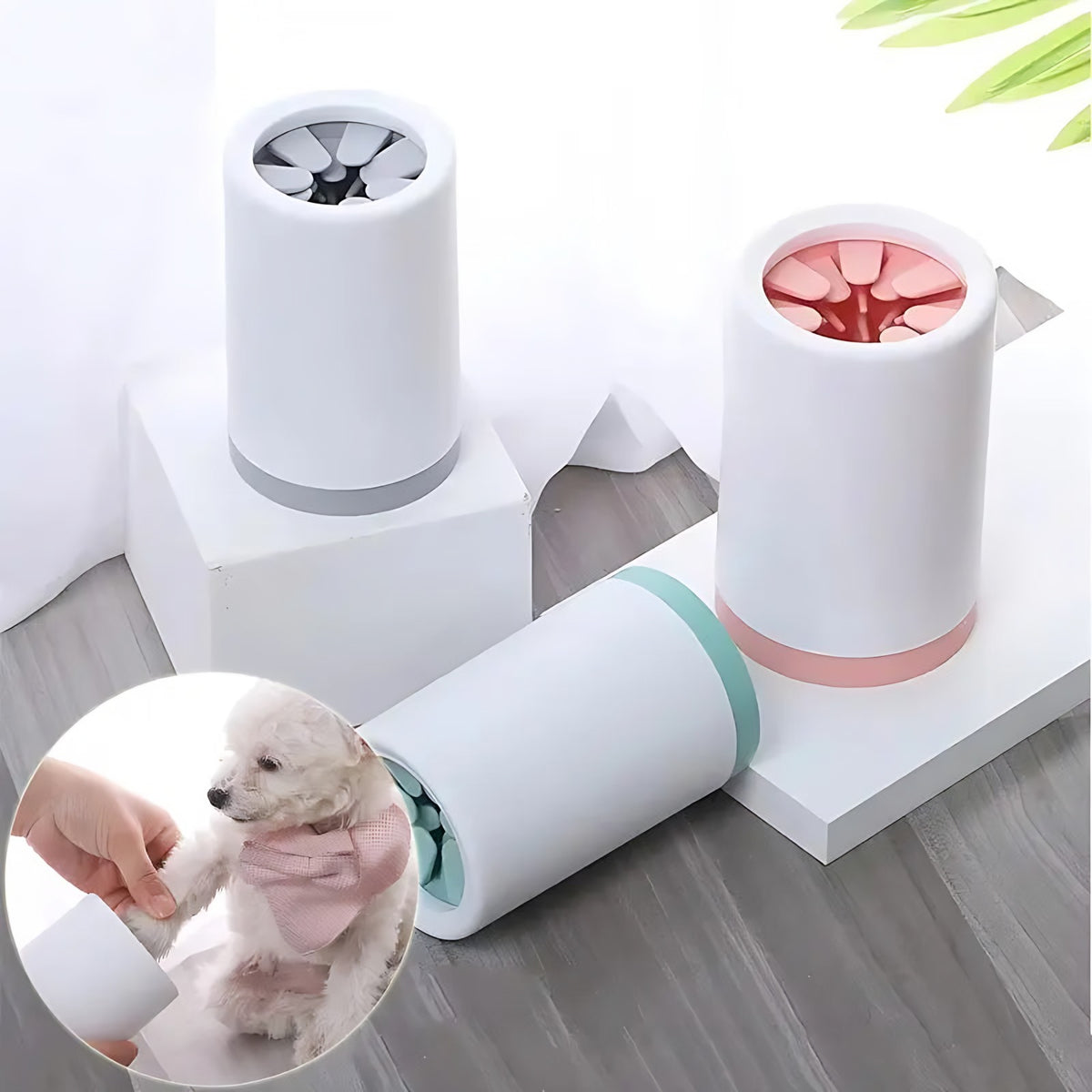 Dog Paw Cleaner Cup: Muddy Paw Washer with Soft Silicone Bristles Wagbase
