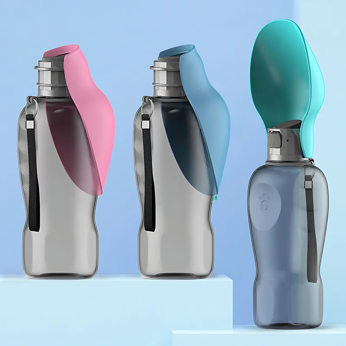 Portable Dog Water Bottle: 800ml Leakproof Bottle and Bowl in One Wagbase