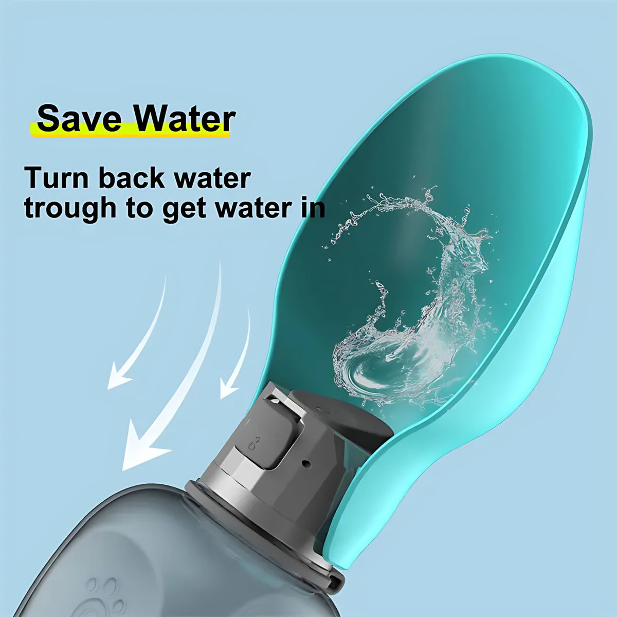 Portable Dog Water Bottle: 800ml Leakproof Bottle and Bowl in One Wagbase