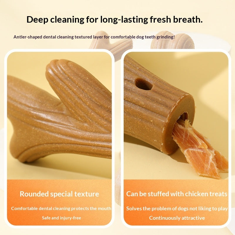 Wagbase wood chew toy in bone shape