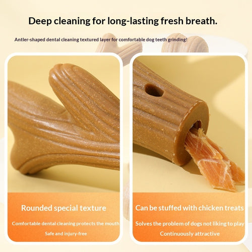 Wagbase wood chew toy in bone shape