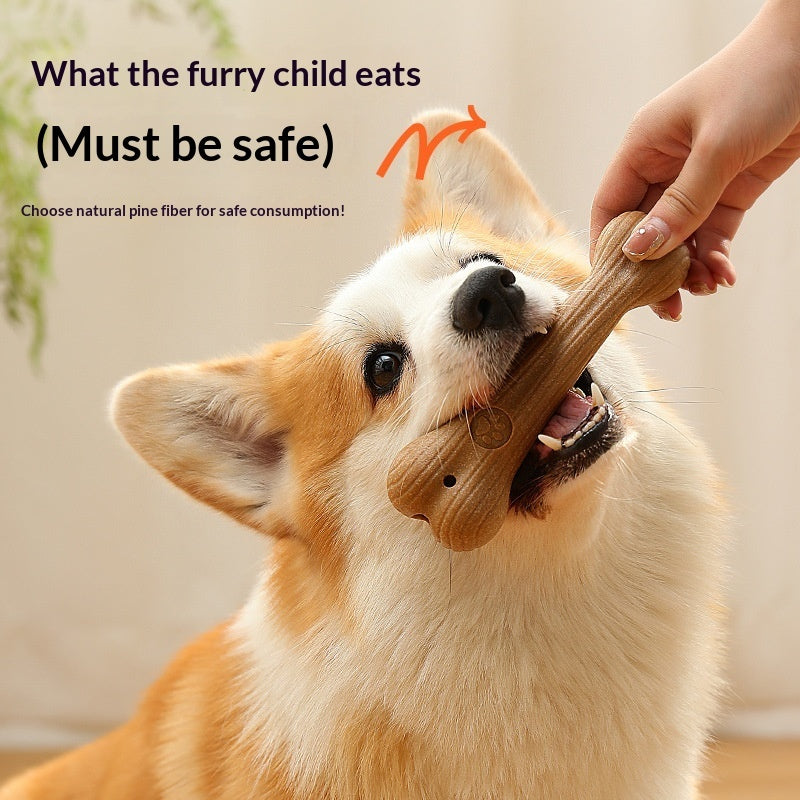 Wagbase natural pine wood chew bone for dogs